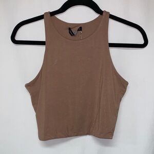 Naked Wardrobe Tan Cropped Tank